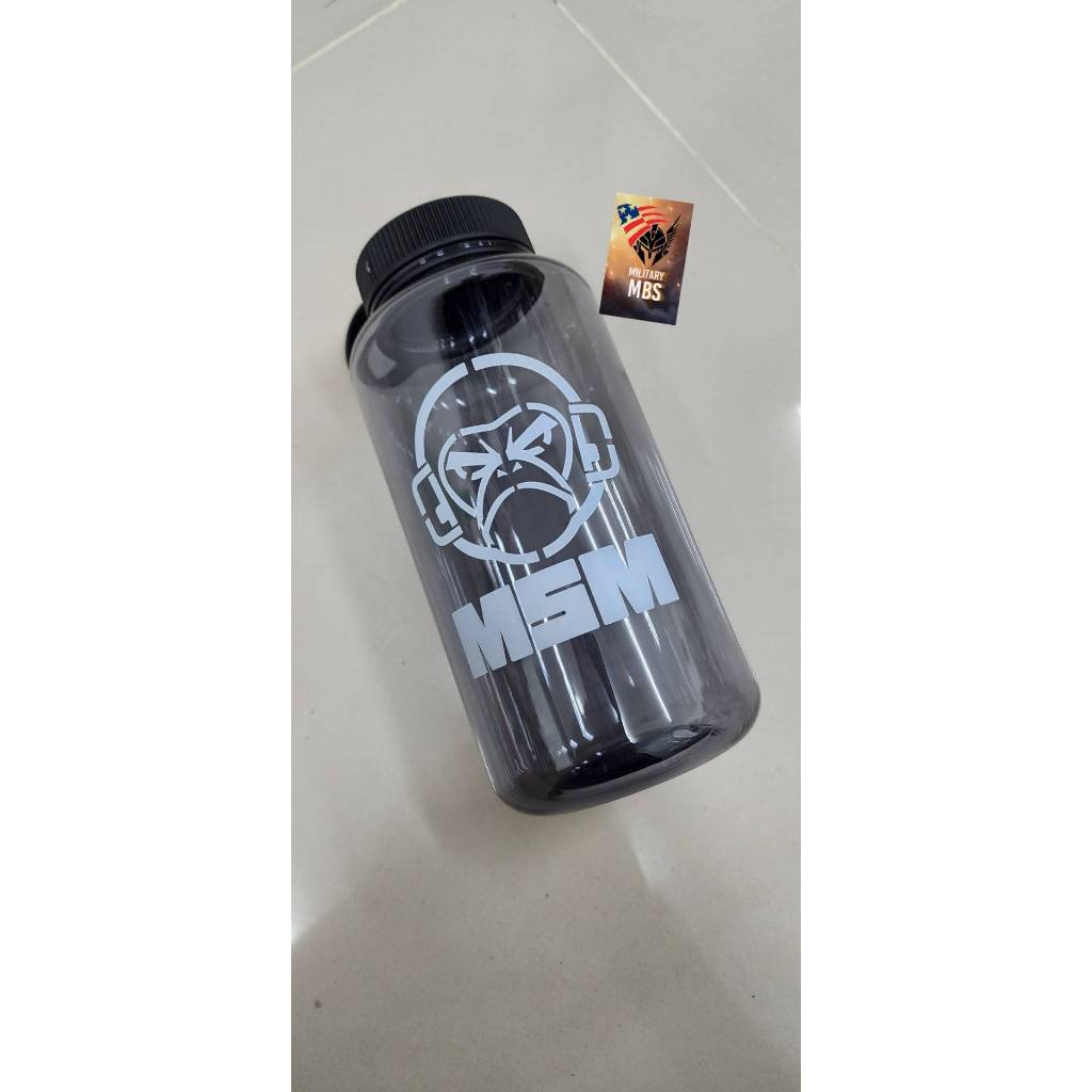 02USBT ขวดน้ำทหารUSขนาด1ลิตรสีดำใส MSMหน้าลิง ใส่ได้ทั้งร้อนเย็น