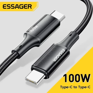 Essager 100W Type C To Type C สายชาร์จเร็วสาย PD 5A Type C สำหรับ Xiaomi เรดหมี่หัวเว่ย IP15