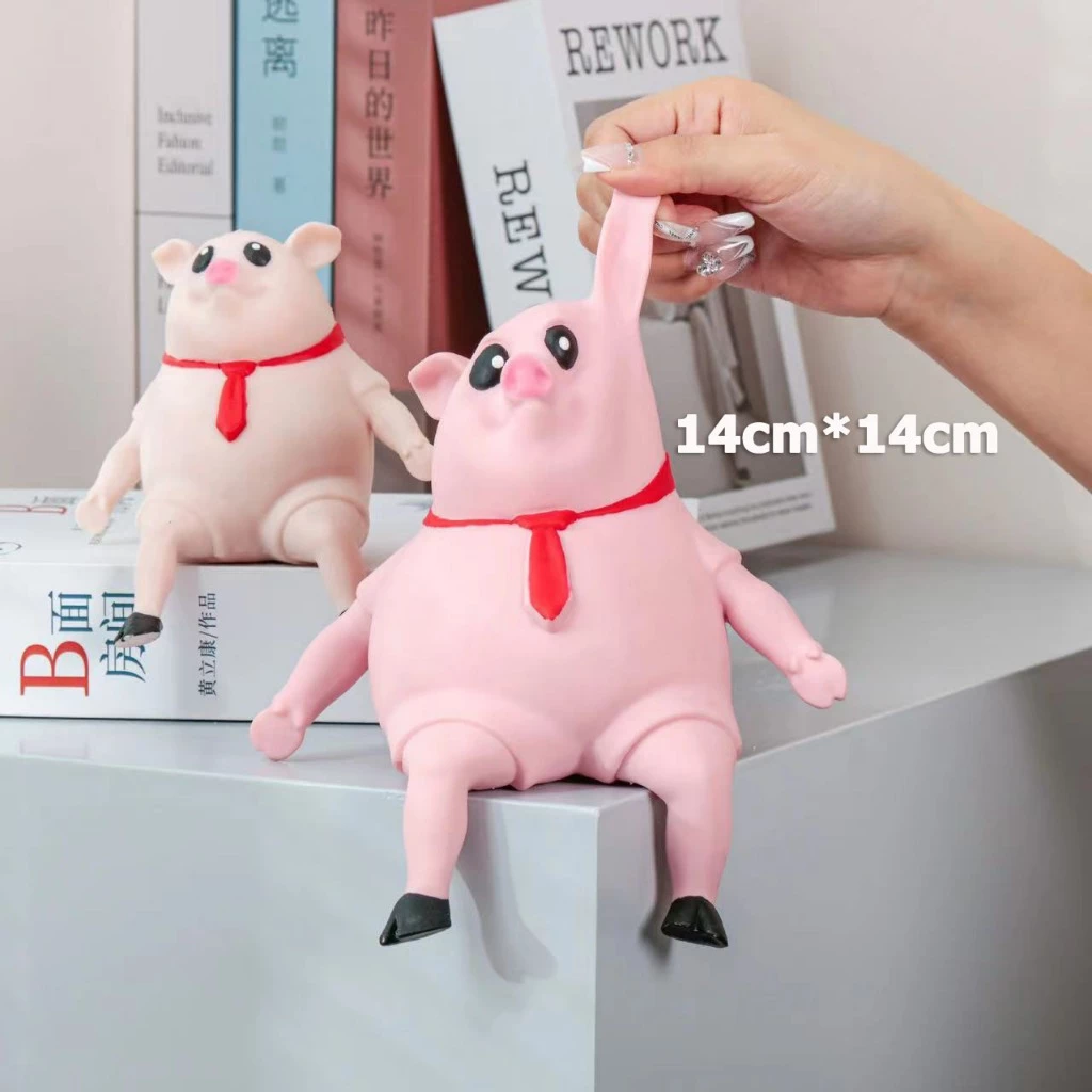 ตรามังกร หมูบีบ ตุ๊กตาหมู บีบ ยืดได้ นุ่มนิ่ม บีบอัด ตุ๊กตาซิลิโคนยางนิ่ม ลดความเครียด