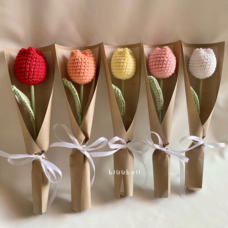 ช่อดอกทิวลิป ถักไหมพรม Tulip🌷