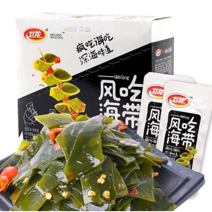ขนมขบเคี้ยว Weilong ​เว่ยหลง สาหร่ายทะเล 20g ขนมหมาล่า ขนมนำเข้า ขนมกับแกล้ม 卫龙风吃海带