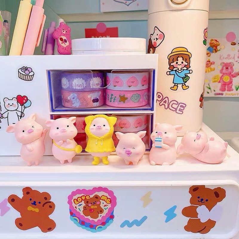 [พร้อมส่ง]หมูน้อยชุดกันฝน 6 ตัว ตุ๊กตาตกแต่งบ้าน จัดสวน ราคา ถูกที่สุด ดีลบีเคเค แกลเลอรีภาพที่ 7