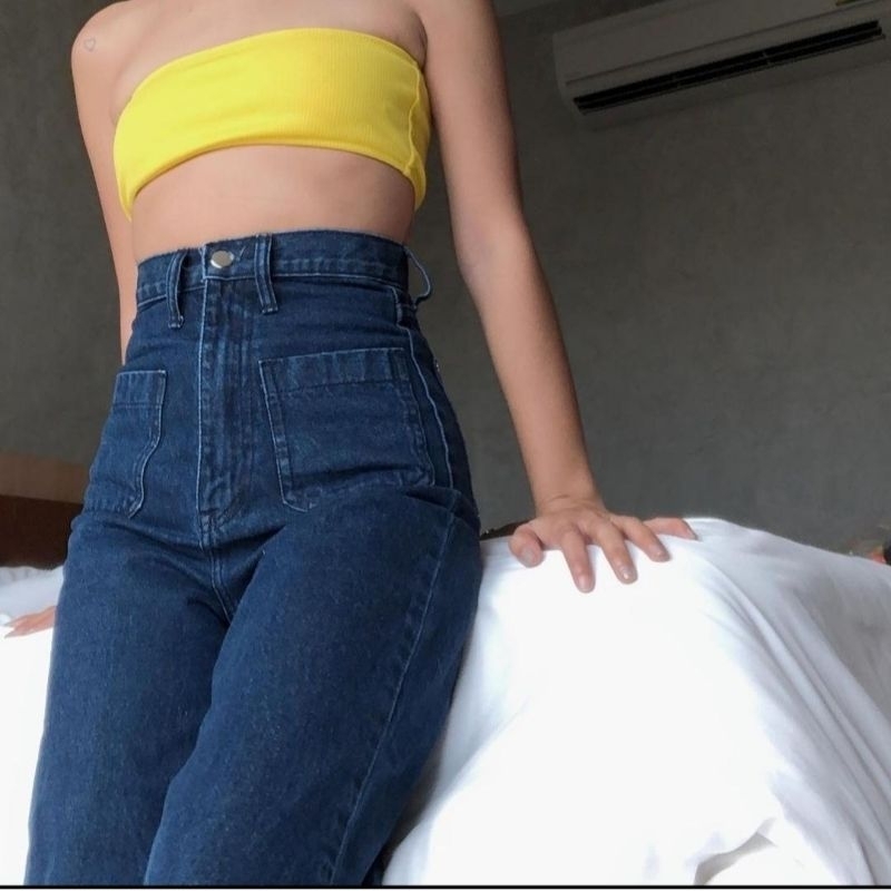 (ส่งต่อ) กางเกงยีนส์ size32 จากร้านbegin1990 สีน้ำเงินเข้ม