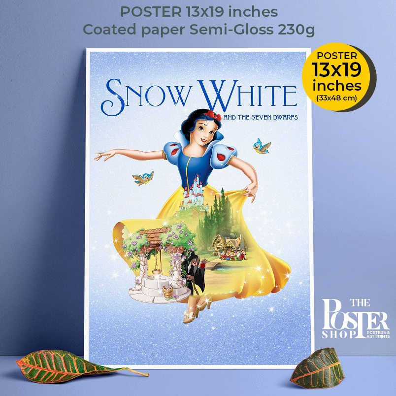 Snow White and the Seven Dwarfs Poster โปสเตอร์สโนว์ไวท์กับคนแคระทั้งเจ็ด ภาพขนาด 33X48 cm (ไม่มีกรอบรูป)