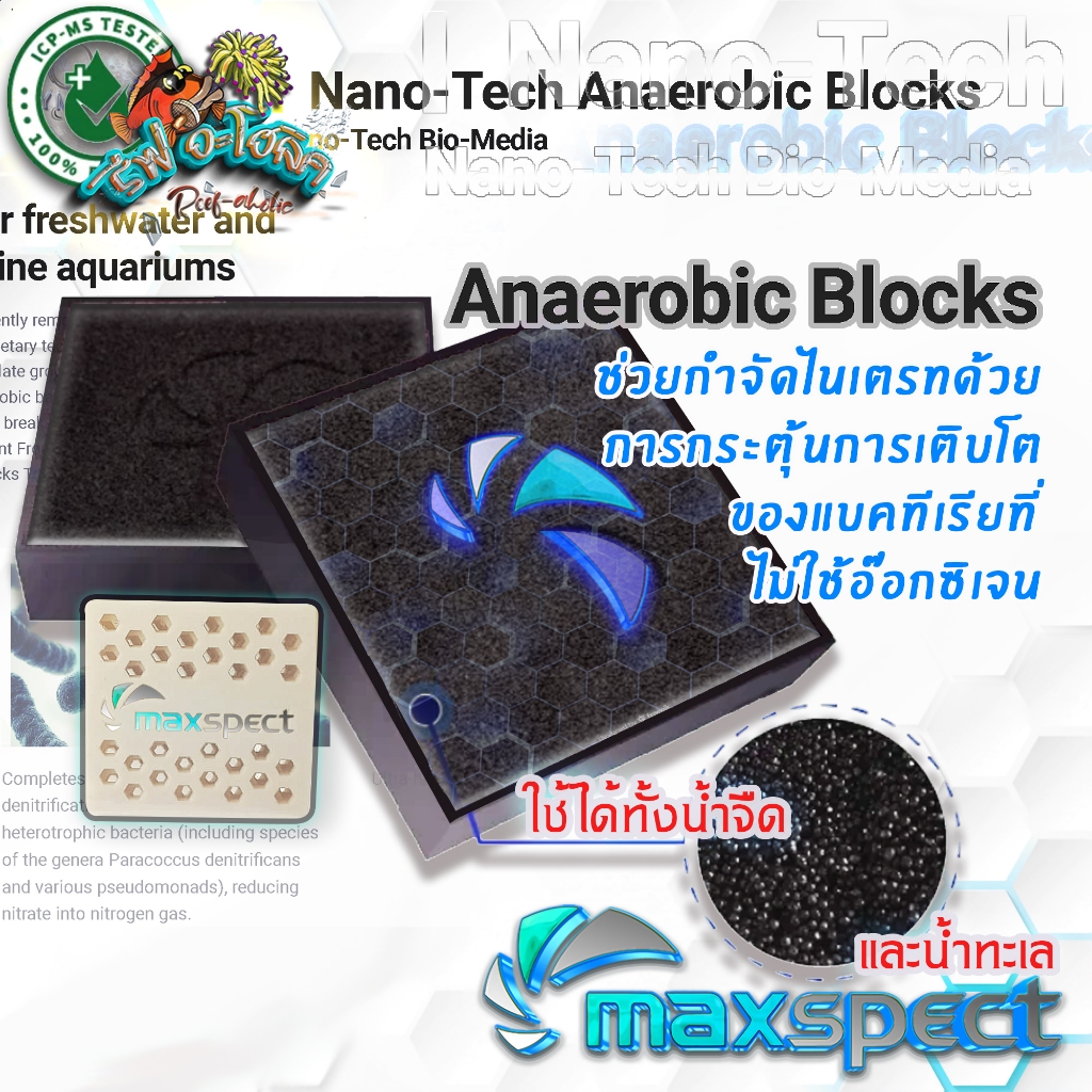 Reef-aholic Nano-Tech Anaerobic Blocks จากค่าย Maxspect ตัวเร่งปฎิกิริยาสำหรับแบคทีเรีย แอนแอโรบิคที่ไม่ใช้อ๊อกซิเจน