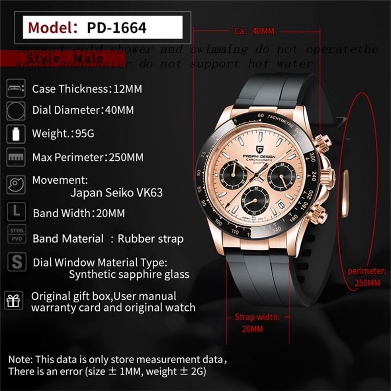 Pagani design 1664 Chronograph Watch for Men 2024 Quartz TOP