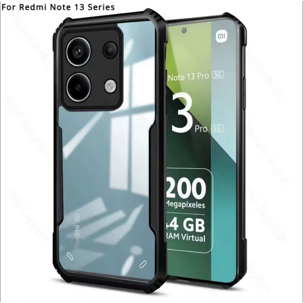 เคสโทรศัพท์ Case Xiaomi Redmi Note13 / Note13PRO / Note13PRO+ เคสหลังใส ขอบนิ่มหลังแข็ง PC+TPU พอ้มส่งจากไทย