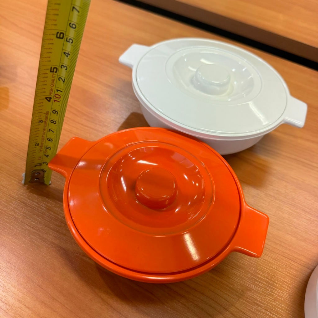 SB Melamine ชามมีฝาเมลามีน ถ้วยข้าวต้ม ชามกลมมีฝาเมลามีน โถใส่หอมเจียว ชามคนไข้โรงพยาบาล 6-7 นิ้ว BL988 - รูปที่ 4