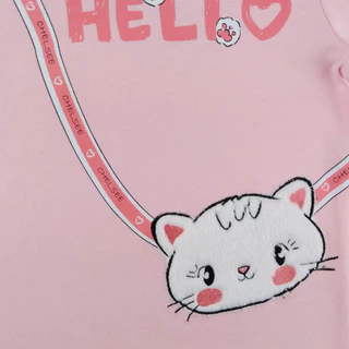 Chelsee ชุดนอนแขนยาว เด็กผู้หญิง รุ่น 237966 ลายแมว อายุ 2-10 ปี ผ้า Cotton Interlock ผ้านิ่ม ไม่หนาไม่บาง