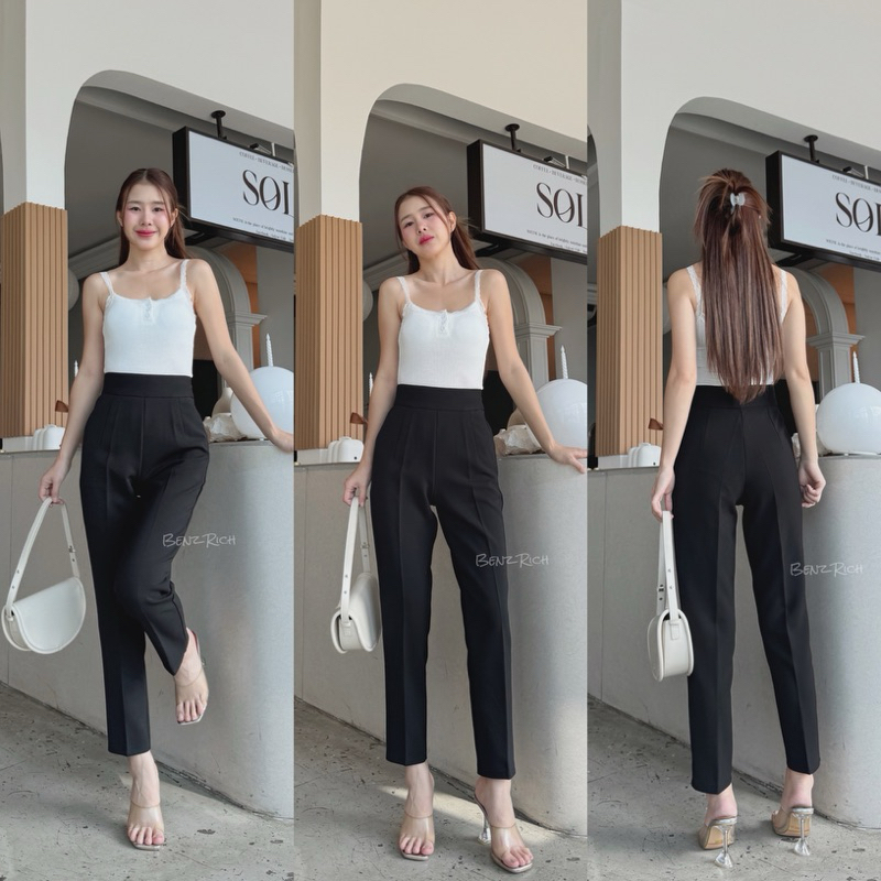 cooper ซิปข้าง กางเกงทำงานผู้หญิง กางเกงแฟชั่น