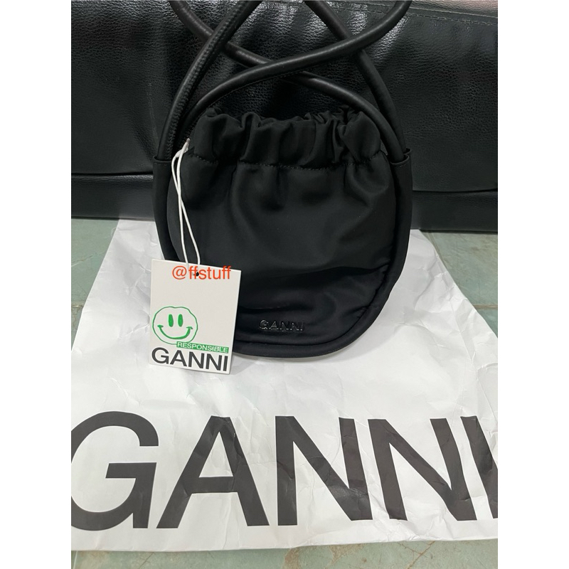 ganni mini knot bag (black)