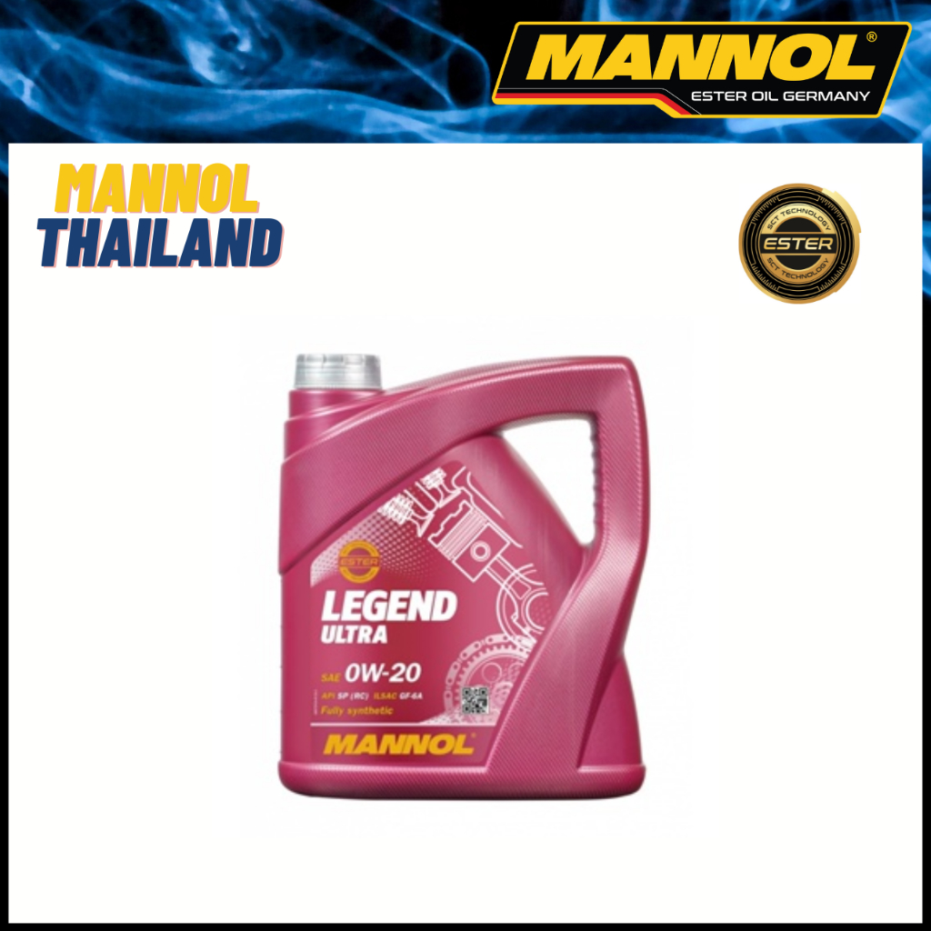 น้ำมันเครื่องสังเคราะห์แท้100% Mannol Legend Ultra SAE 0W20API SN+RCสูตรพรีเมี่ยมออกแบบสำหรับเครื่อง