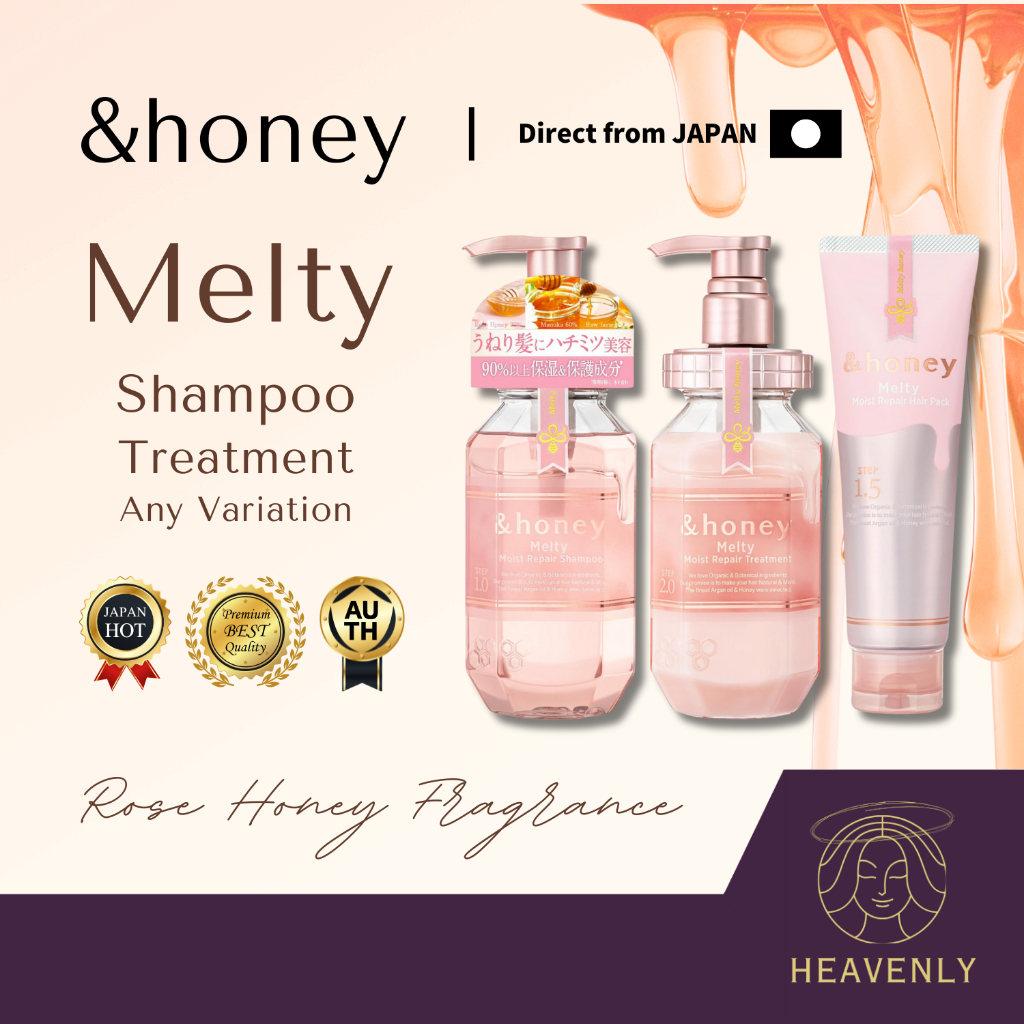&honey Melty Moist Repair AND HONEY [ Shampoo/Treatment/Hair Pack / 3-Piece Set / Refill ] Honey swe
