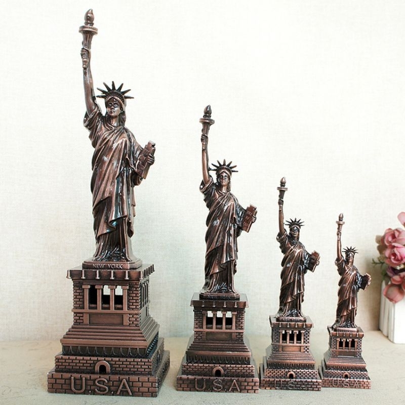 โมเดลโลหะ รูปปั้นเทพีเสรีภาพ พิมพ์ลายUSA สำหรับตั้งตกแต่ง ราคา ถูกที่สุด ดีลบีเคเค แกลเลอรีภาพที่ 2