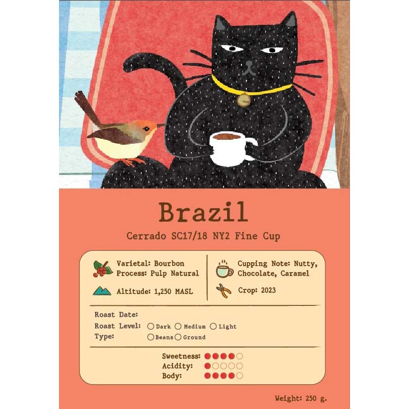 เมล็ดกาแฟคั่ว บราซิล Brazil Cerrado SC17/18 NY2 Fine cup | คั่วกลาง คั่วเข้ม | Grajib Roaster กระจิบ - รูปที่ 4
