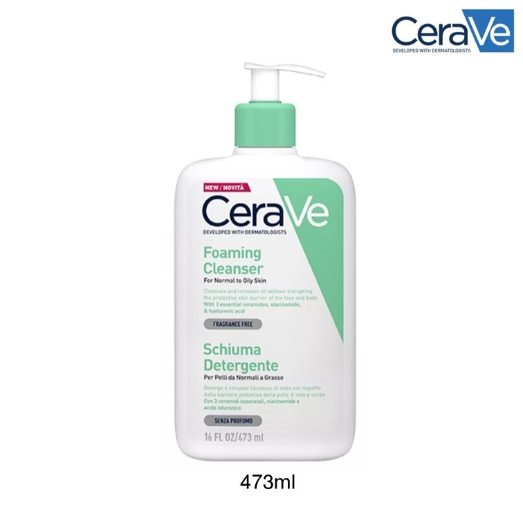 (ของแท้) CeraVe Foaming Cleanser ขวดใหญ่ 16 fl.oz. / 473 ml.