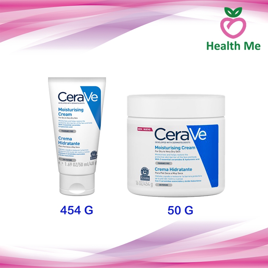 CERAVE Moisturising Cream 454g./50mlเซราวี มอยเจอร์ไรเซอร์ ครีมบำรุงผิวหน้าและผิวกาย สำหรับผิวแห้ง-แห้งมาก เนื้อเข้มข้น