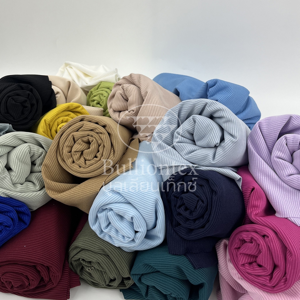ผ้าร่อง 1x1 Rib 1x1 ผ้าร่องเล็ก ยืด นุ่ม ไม่ระคายผิว ทำชุดเด็กได้ ตัดเสื้อครอป ขนาด 1 Kg พร้อมส่ง