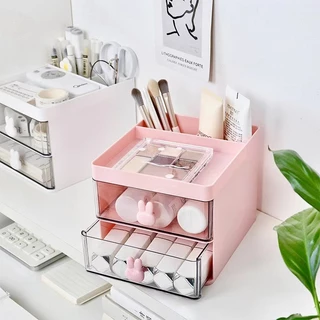 PINFU_SHOP กล่องเก็บเครื่องสำอาง พร้อมลิ้นชัก กล่องอเนกประสงค์ มีให้เลือก 2 สี / 2ขนาด