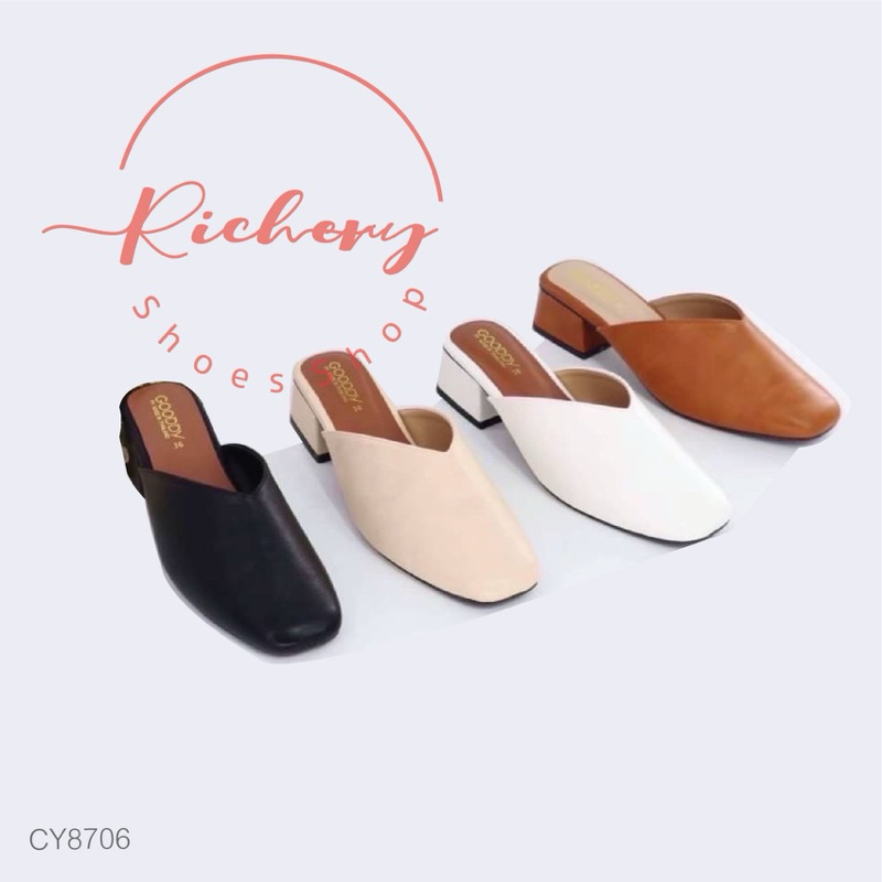 รองเท้าส้นสูง 1.5นิ้ว หัวตัด หนังสีคลาสสิค พรีเมี่ยม ทำในไทย รองเท้าแฟชั่น รองเท้าทำงาน