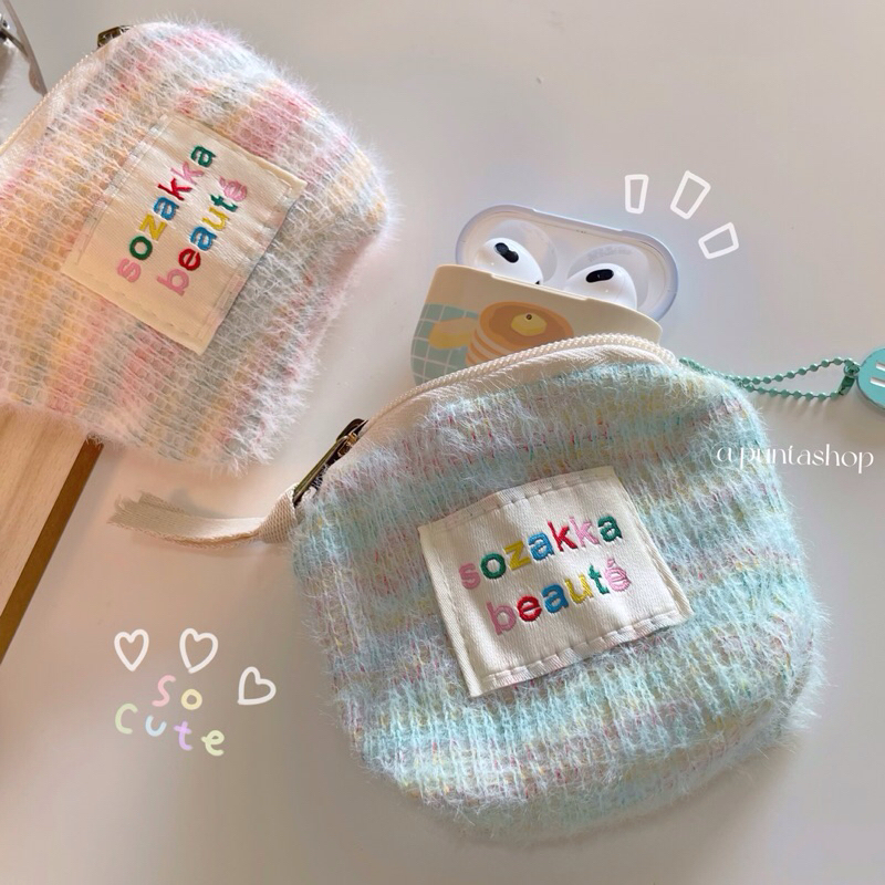 New พร้อมส่ง 💖กระเป๋า mini pouch 👛 ใส่ AirPod ใส่สตางค์ ใส่บัตร ใส่เหรียญได้ น่ารักมากๆ มีให้เลือก 5 สี