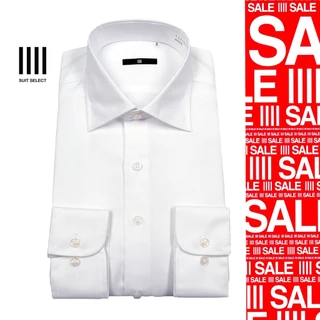 SUIT SELECT Wide Spread Dobby Shirt (White) เสื้อเชิ้ตผู้ชายสีขาว ทรงสลิม เสื้อเชิ้ตทำงาน
