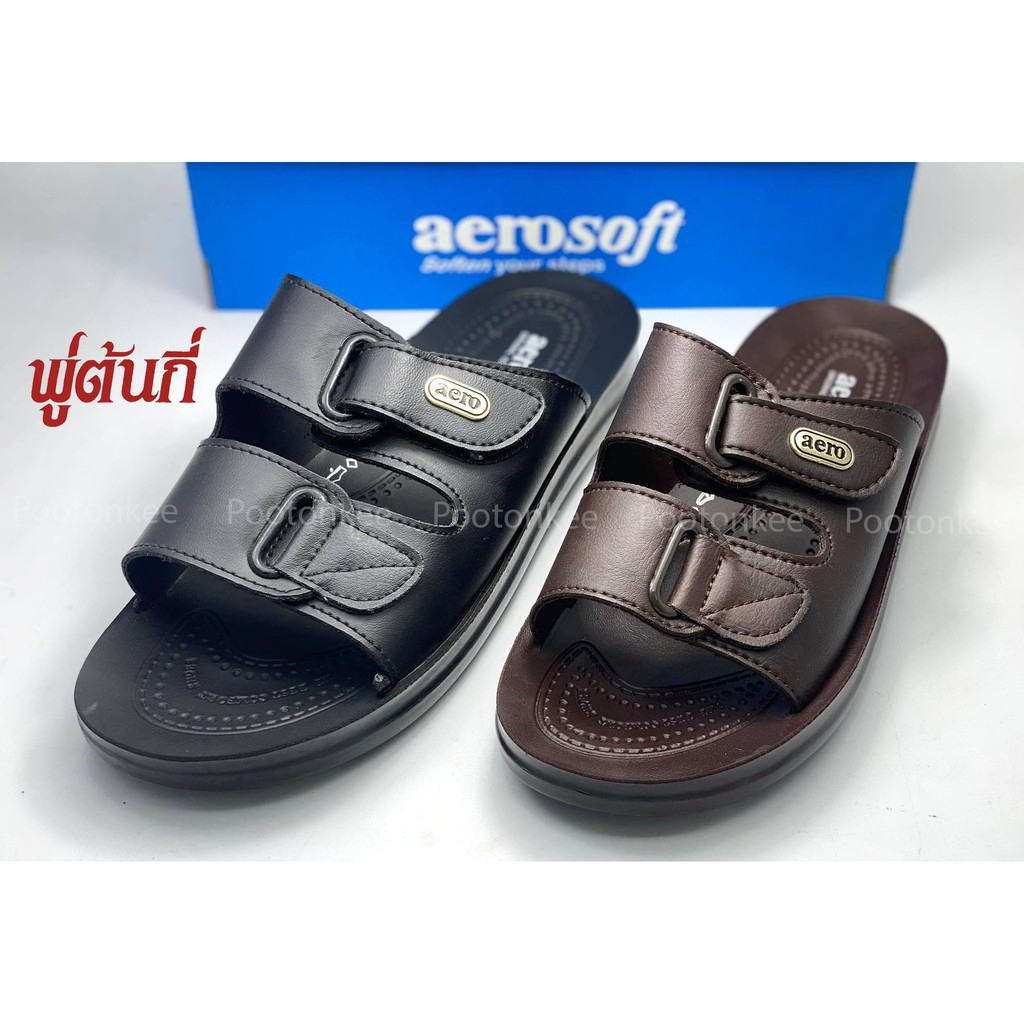 Aerosoft รองเท้าแตะแอโรซอฟ รหัส MA 4142 สีดำ สีน้ำตาล สินค้าพร้อมส่ง