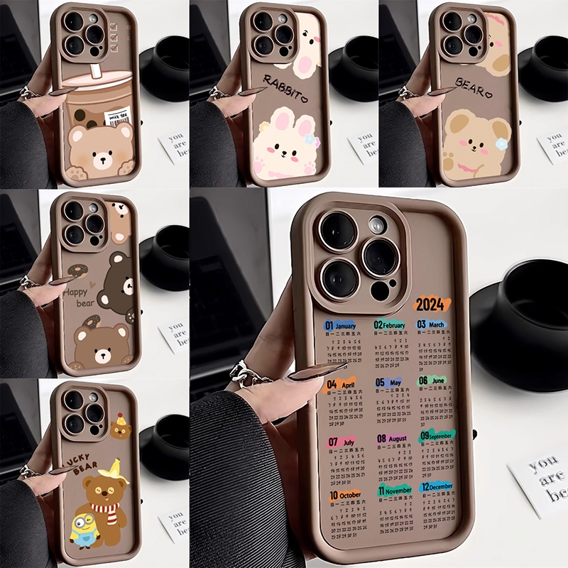 การ์ตูนลายน่ารักหมีแองเจิลอายส์สำหรับ Realme C53 เคสRealme5/5i/5s/6i 7i C12 C15 เคสRealme C35 C11 C17 C20 C20A C21Y