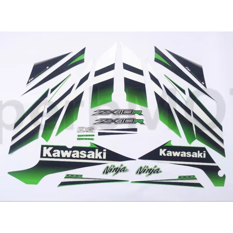 สติ๊กเกอร์ ZX10r สติ๊กเกอร์แต่ง kawasaki ZX-10R zx10r ZX10R Zx10r สติ๊กเกอร์สีเขียวสติ๊กเกอร์สีขาว Z