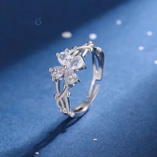 GLAMOR✨แหวนเงินแท้ Vine Blossoms แหวนเงิน แหวนฟรีไซส์ แหวนเพชร สไตล์เกาหลี แหวนแฟชั่น แหวนผู้หญิง