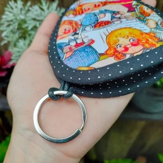 Key Cover 🏡 กระเป๋าเก็บกุญแจแฮนด์เมด ทรงหยดน้ำน่ารัก ดอกทิวลิปอ้วนๆ บุใยหนานุ่มมือ ขนาด 3*4 นิ้ว 🍒