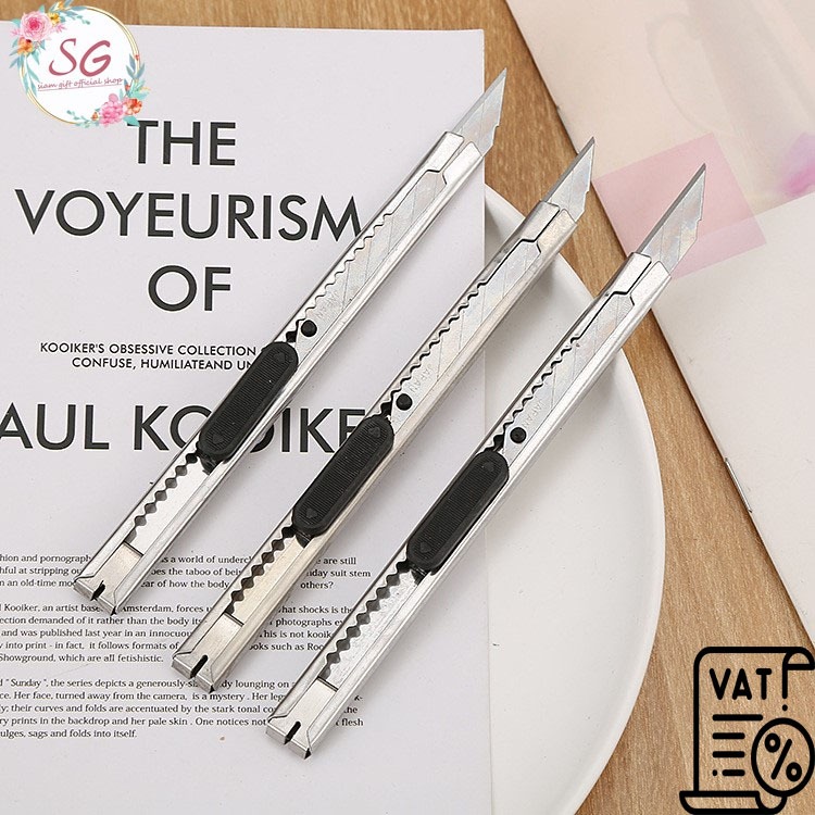 พร้อมส่งคัตเตอร์โลหะยาว อุปกรณ์สำนักงาน เครื่องมือแกะจดหมาย มีดสำนักงาน