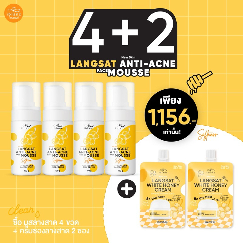 ไอบลองก์ ลางสาด แอนตี้-แอคเน่ เฟซ มูส 100 กรัม ( LM 4 ขวด + 2 ซอง) (บริษัทหลัก )