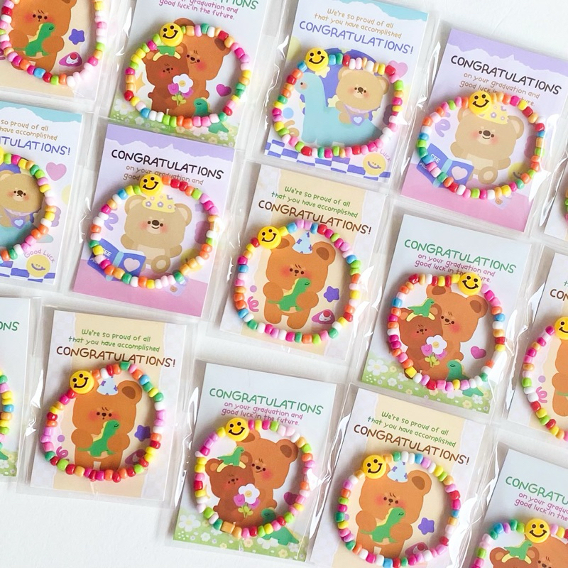 กำไลข้อมือลูกปัดหน้ายิ้มสดใส ปัจฉิม ของแถมลูกค้า  ꒰ made to order 2-3 days꒱ ⋆⁺₊