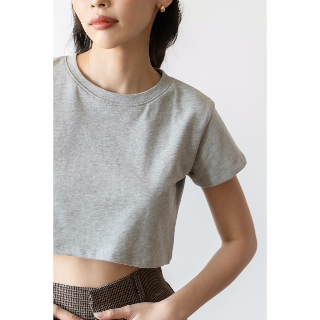 Mika Crop Top - SUPER SOFT COTTON เสื้อยืดครอป ผ้านุ่มนิ่มสบายที่สุด คอตตอน100%🔅☁️🍡 - รูปที่ 2