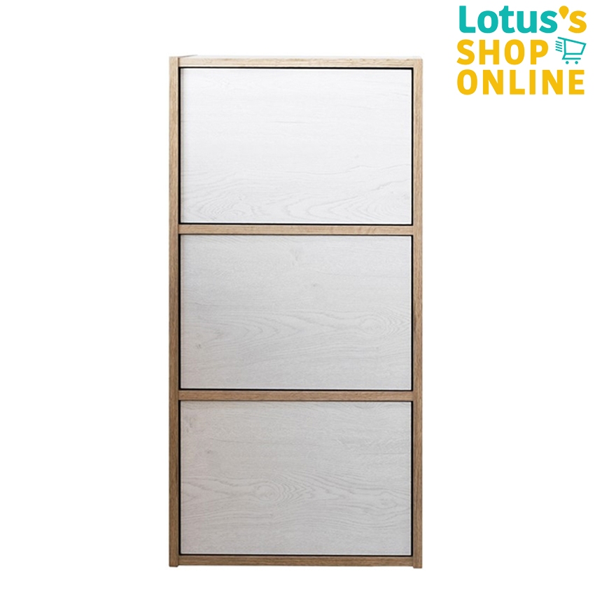 โลตัส ชั้นวางของบานเปิด 3ชั้น ขนาด 42X29X87 ซม. สีโซลิค-ขาว LOTUS'S MULTI-PURPOSE SHELF 3 LEVEL 42X29X87CM.