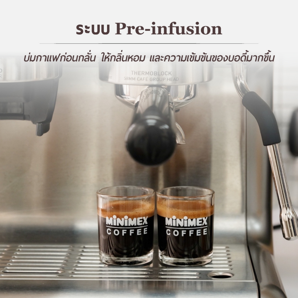 MiniMex เครื่องชงกาแฟสด ชนิดมีเครื่องบดในตัว รุ่น Casarich ระบบ 2 หม้อต้ม Thermoblock (รับประกัน 1 ปี) - รูปที่ 3