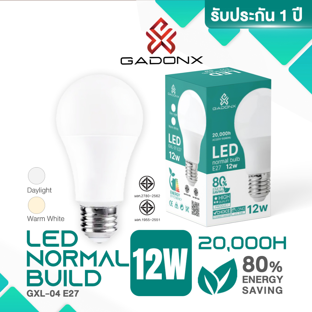 GADONX GXL-04 หลอดไฟ LED normal bulb 12W ขั้ว E27