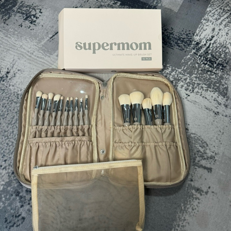 ส่งต่อ set เซตแปรงแต่งหน้า SUPERMOM l Ultimate make-up brush set 15 ด้าม แถมฟรี กระเป๋าใส่แปรง
