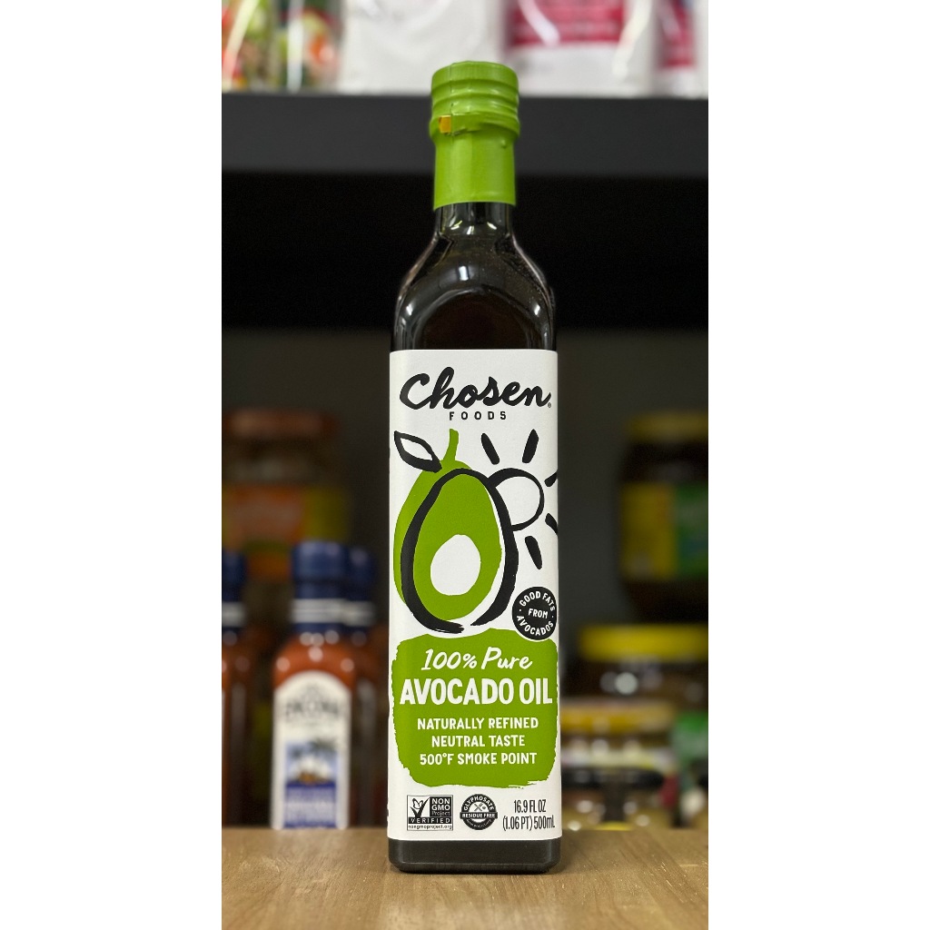 น้ำมันอะโวคาโดแท้ Chosen Avocado oil มี 2 ขนาดให้เลือก นำเข้าจาก เม็กซิโก ตรา โชเซ็น ฟู้ดขนาด 500 มล