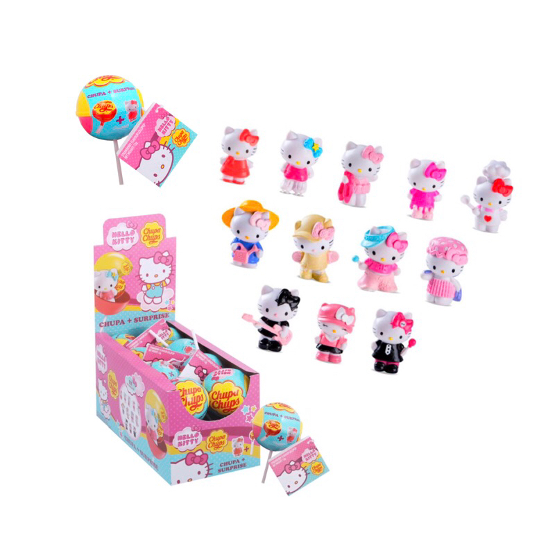ลูกอมChupa Chups Surprise Hello Kitty  ยกกล่อง16 ตัวแบบสุ่ม ยังไม่แกะซีลกล่อง
