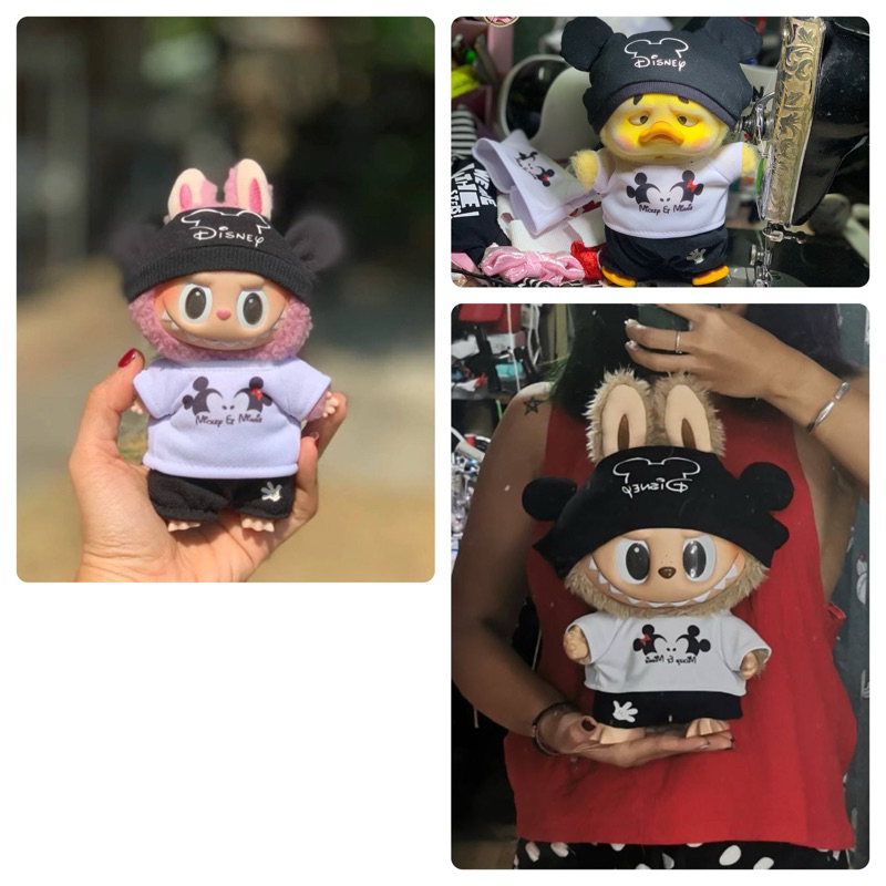 R002(พร้อมส่ง)ชุดตุ๊กตา labubu / upset duck/Labubu38cm
