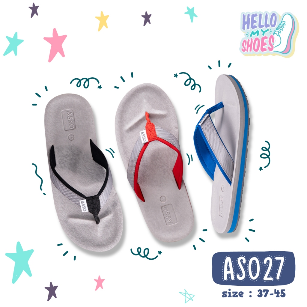รองเท้าแตะลำลองแบบหูหนีบ พื้นยางพารากันลื่น รุ่น AS027 สินค้าตรงปก จัดส่งไว แท้100%