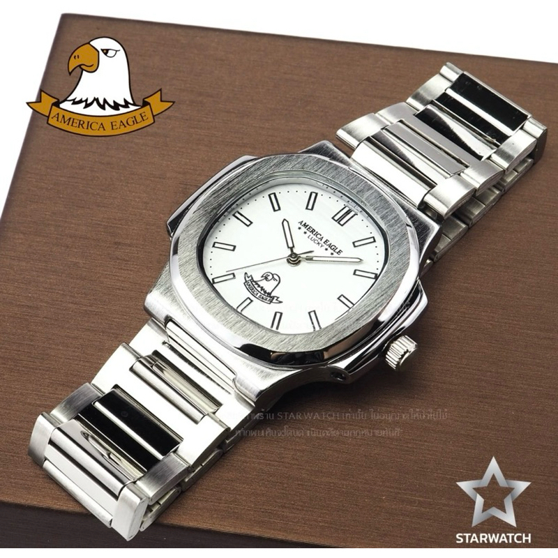 GRAND EAGLE นาฬิกาข้อ สายสแตนเลส  America Eagle  ของแท้ไม่มีตำหนิ