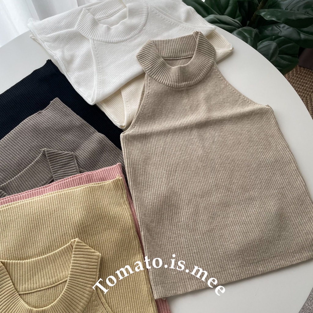 เสื้อไหมพรมแขนเว้าคอกลม เสื้อไหมพรมแขนกุดคอกลม ผ้านุ่ม โทนสีใส่ง่าย งานดูหรูดูแพงมาก พร้อมส่ง 9 สี!!! (Y37)