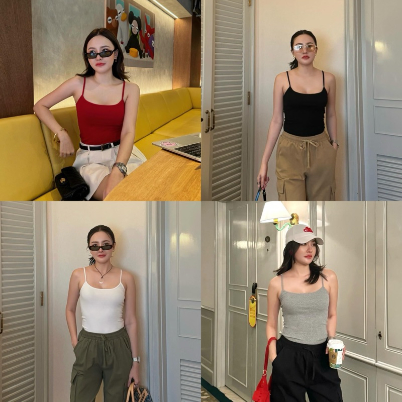 MALIMAYS - Camisole top สายเดี่ยวทรงเบสิค