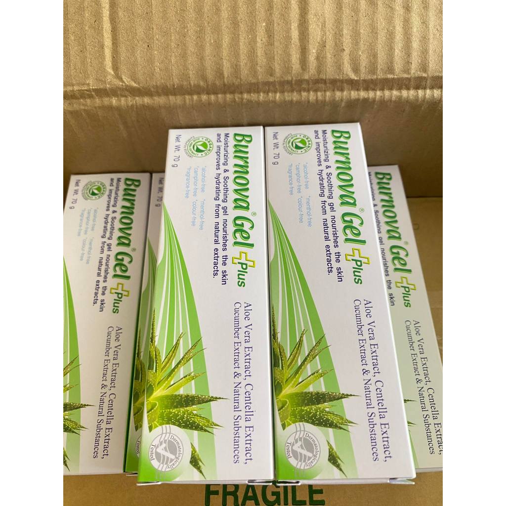 (ของแท้)Burnova Gel plus ผสมสารสกัดจากว่านหางจระเข้ 70gเจลบำรุงผิวหน้าสูตรออร์แกนิค บำรุงผิวที่เป็นส