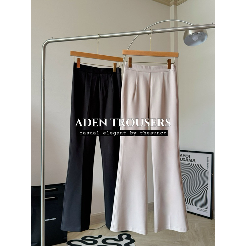 THESUNCO - Aden Trousers(ลด30%เก็บคูปองหน้าแอป)กางเกงขาม้าเล็ก เอวสูงซิปข้าง