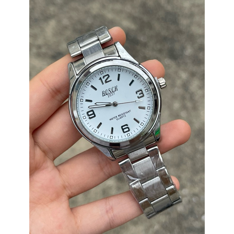 นาฬิกาBOSCK รุ่น2537 หน้าปัดเป็นแบบขีด สายเป็นแบบสแตเลส สวยงามๆ แถมยังกันน้ำได้อีกด้วยเลยย