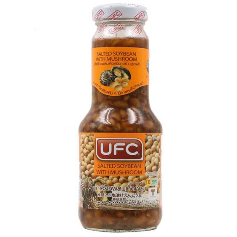 UFC salted soybeans with mushroom 340 g. ยูเอฟซี เต้าเจี้ยวผสมเห็ดหอม fl